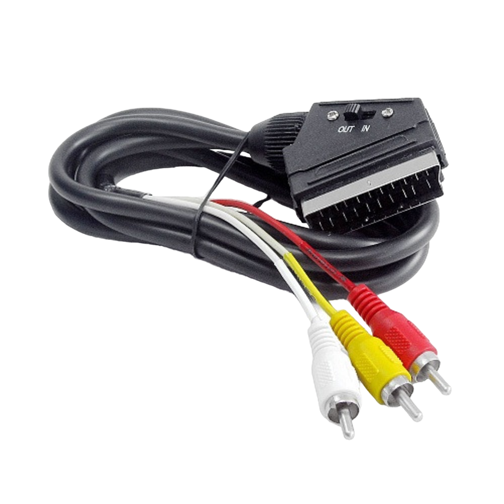 Кабель 3x RCA (AV) - SCART (1.2 м, черный)